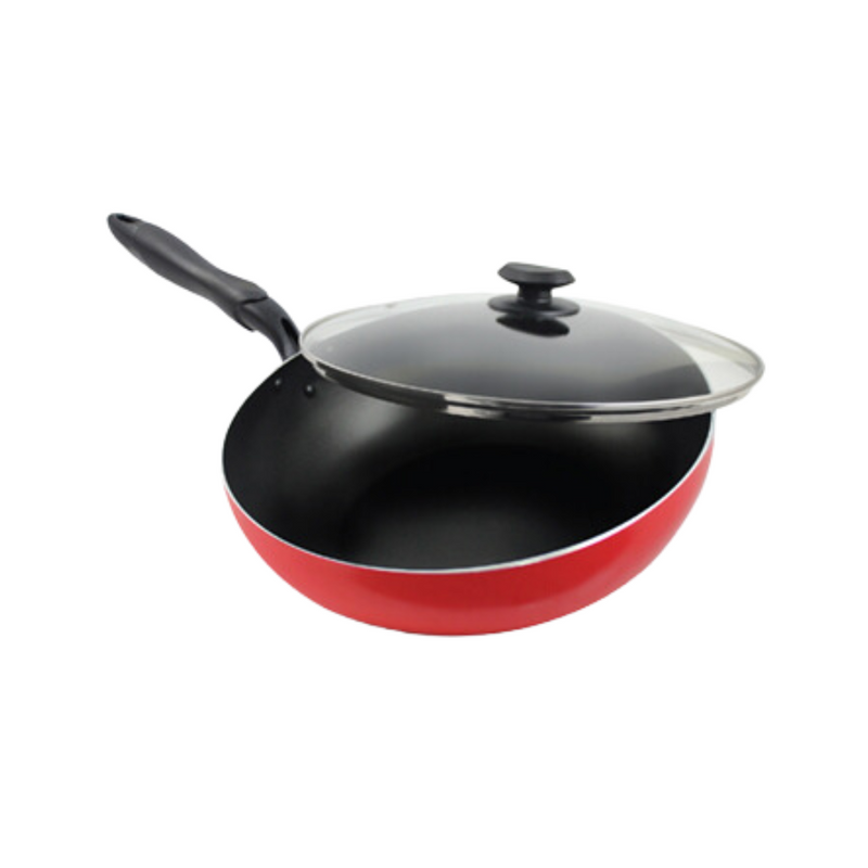 Masflex Stir Fry With Glass Cover Red 26cm