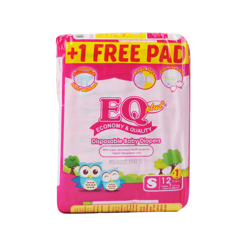EQ Plus Baby Diaper Budget Pack Small 12's