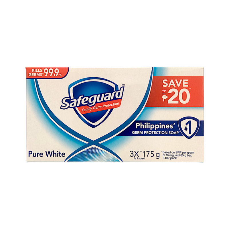 Safeguard Bar Soap Pure White 175g x 3's