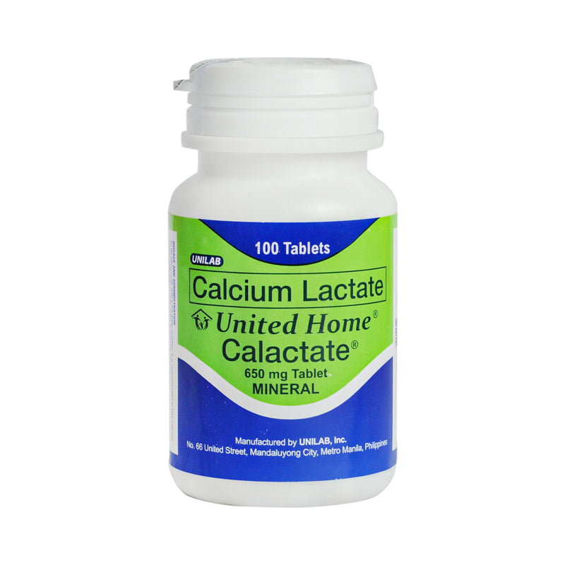 United Home Calactate Calcium Lactate 650mg Tablet 100's