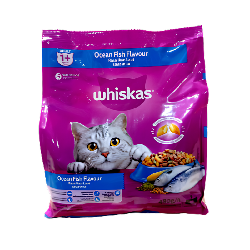 Whiskas Cat Food Adult Ocean Fish 480g