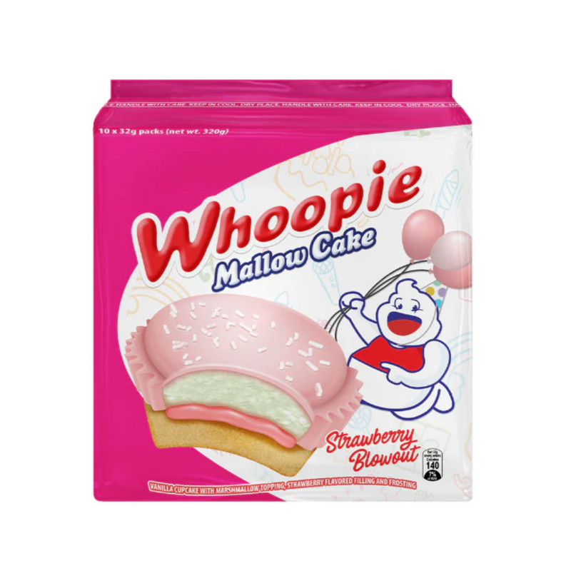 Whoopie Marshmallow Strawberry Blow Out 32g x 10's