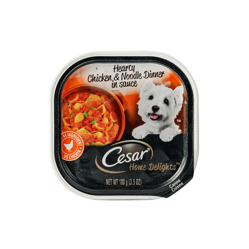 Cesar Home Delights Wet Dog Food Hearty Chicken, Noodle And Vegetables Dinner In Sauce 100g