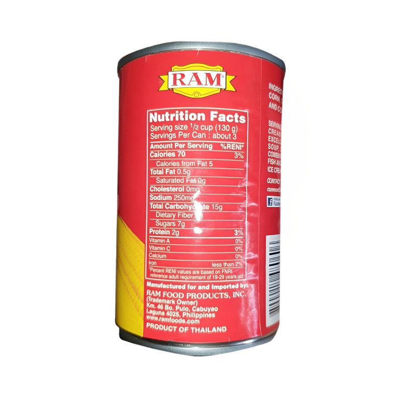 Ram Golden Sweet Cream Style Corn 410g