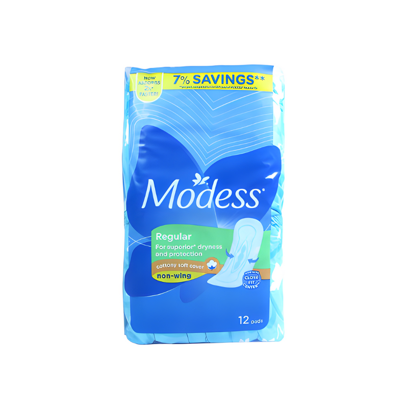 Modess Maxi Regular Cottony Soft Cover Sanitary Napkin Non-Wing 12's