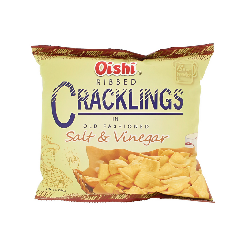 Oishi Ribbed Cracklings Salt And Vinegar 50g