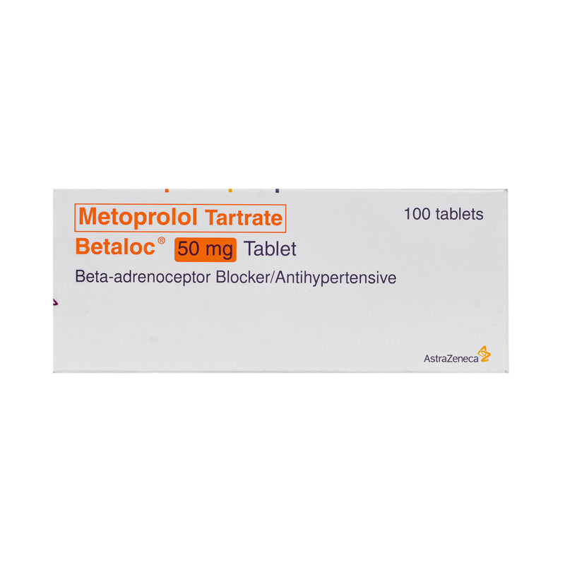 Betaloc Metoprolol Tartrate 50mg Tablet By 1's