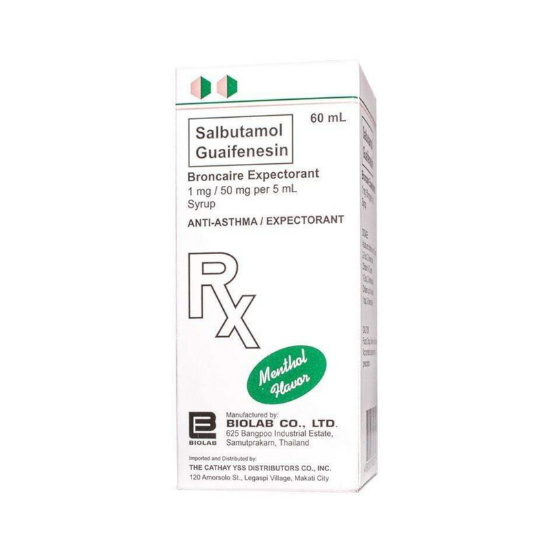Broncaire Expectorant 1mg/50mg/5ml Syrup 60ml