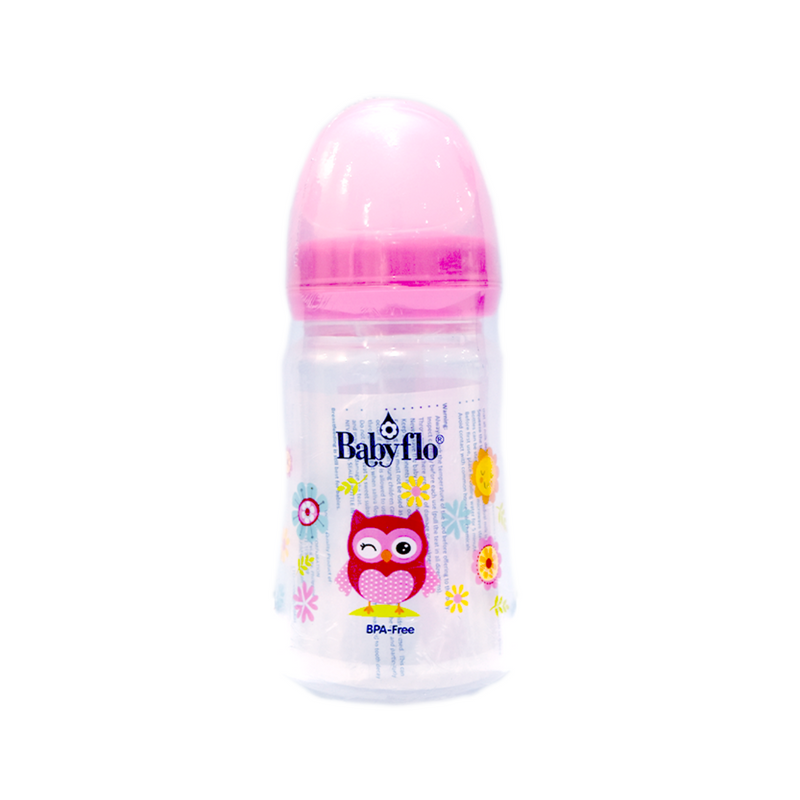 Babyflo Wide Neck Feeding Bottle Nurser Pink 8oz