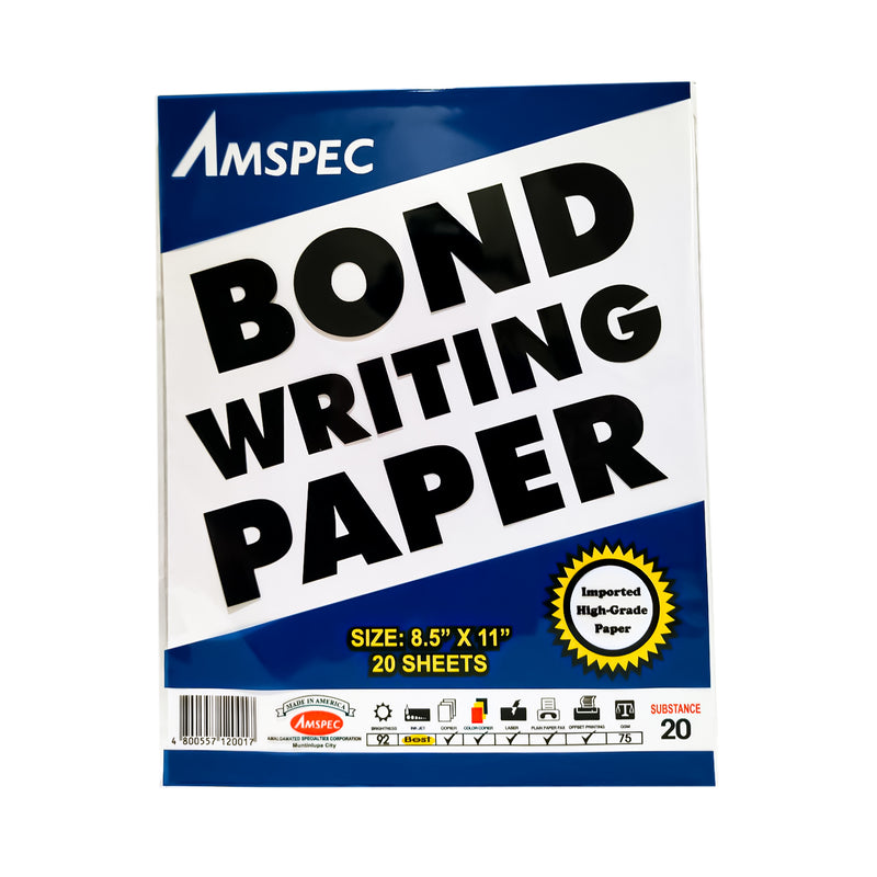 Amspec Bond Paper Substance 20 02's  Short