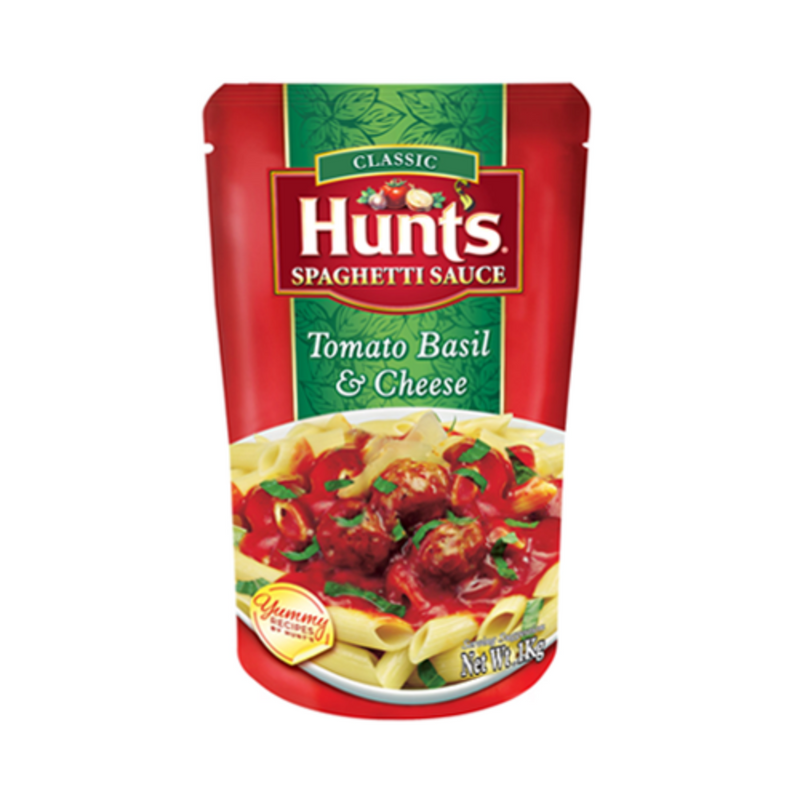 Hunt's Spaghetti Sauce Tomato Basil And Cheese 1kg