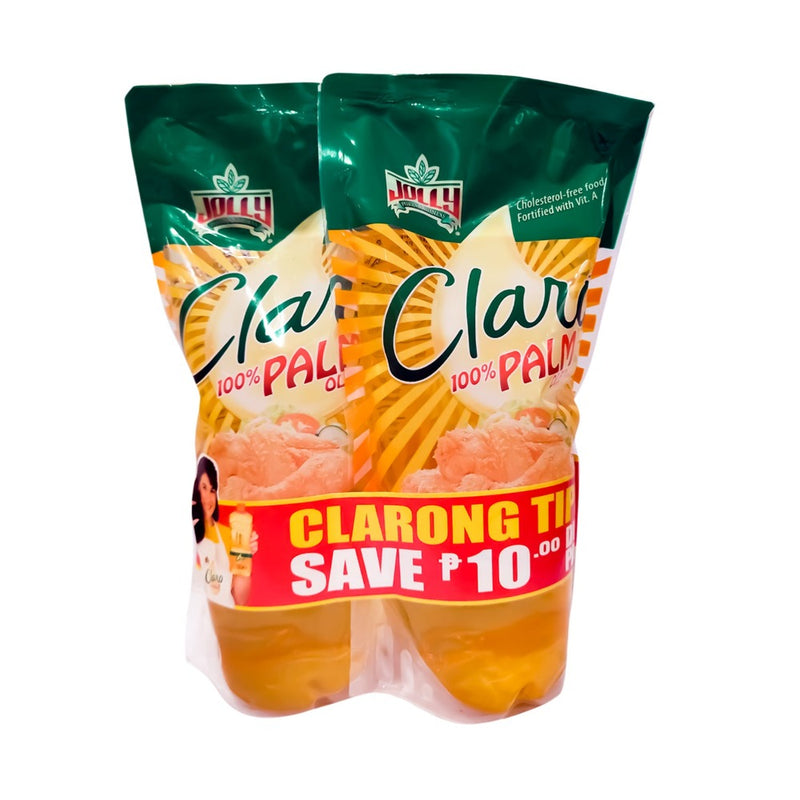 Jolly Claro Palm Oil 100% Pure Cholesterol Free Pouch 1L x 2's