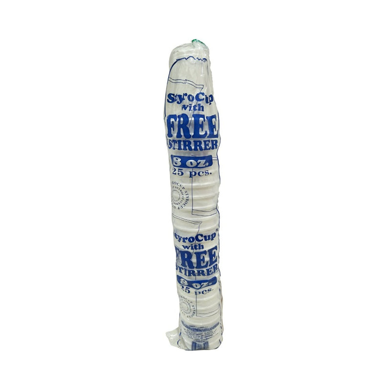 Multiplast Styro Cups 8oz 25's With Free Stirrer