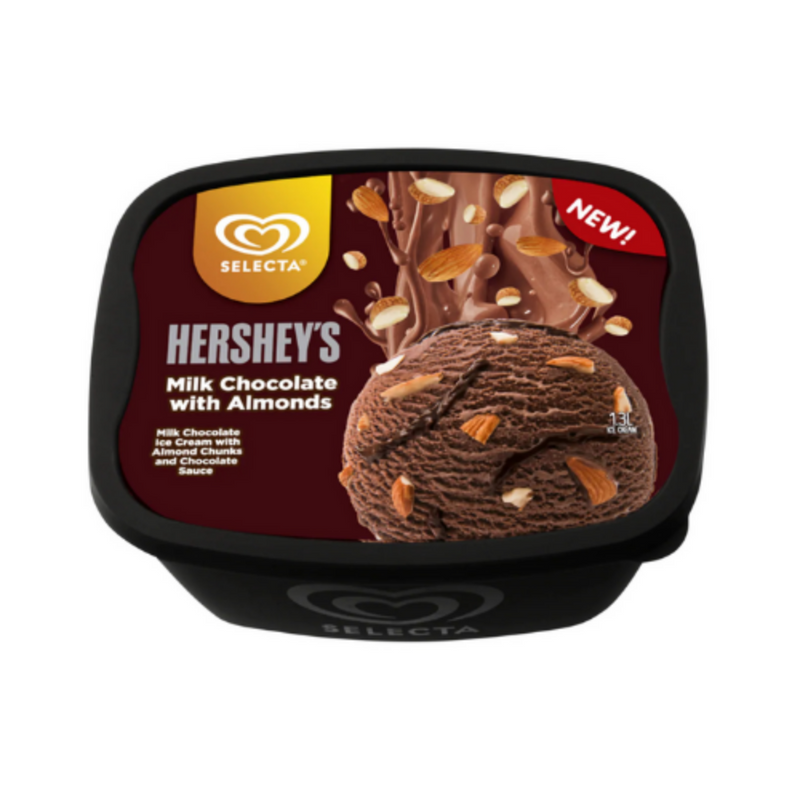 Selecta Ice Cream Hershey's Milk Chocolate With Almonds 1.3L