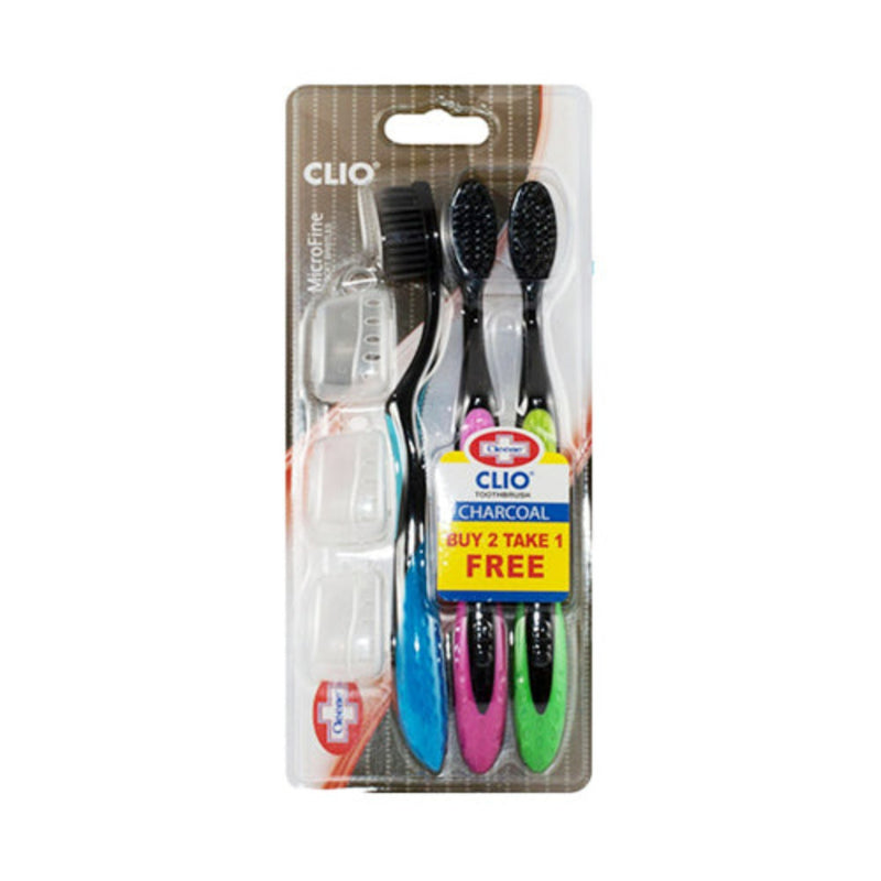 Cleene Clio Toothbrush Charcoal Buy 2 Free 1's