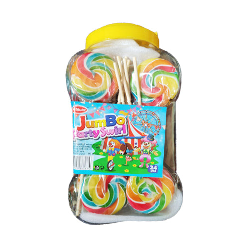 Mcmaster Jumbo Party Swirl Lollipop 24's