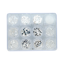 Nail Art Silver Glitters 12 Designs