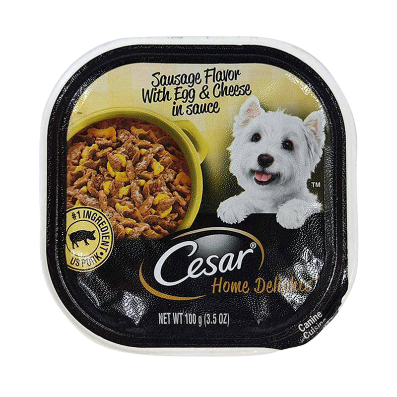 Cesar Home Delights Wet Dog Food Sausage Flavor With Egg And Cheese In Sauce 100g