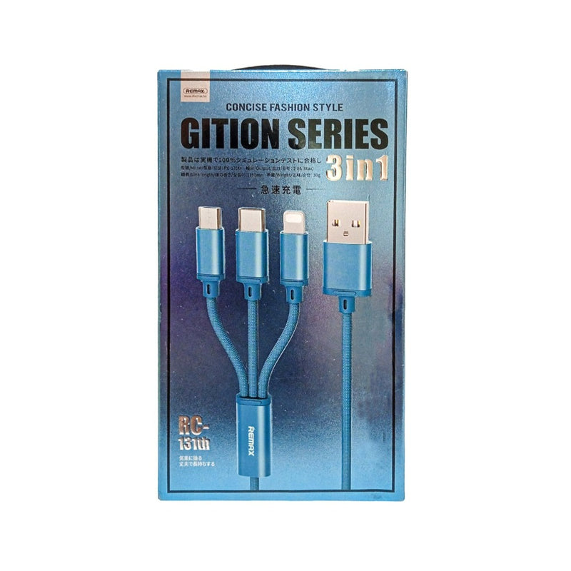 Remax Charging Data Cable 3in1 Blue