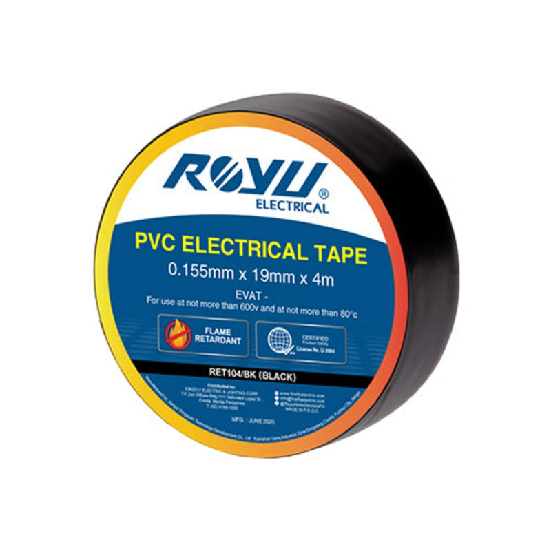 Royu PVC Electrical Tape Black 4 Meters