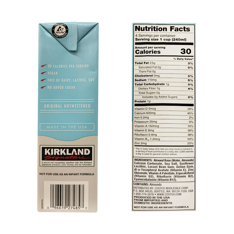 Kirkland Signature Unsweetened Almond 946ml