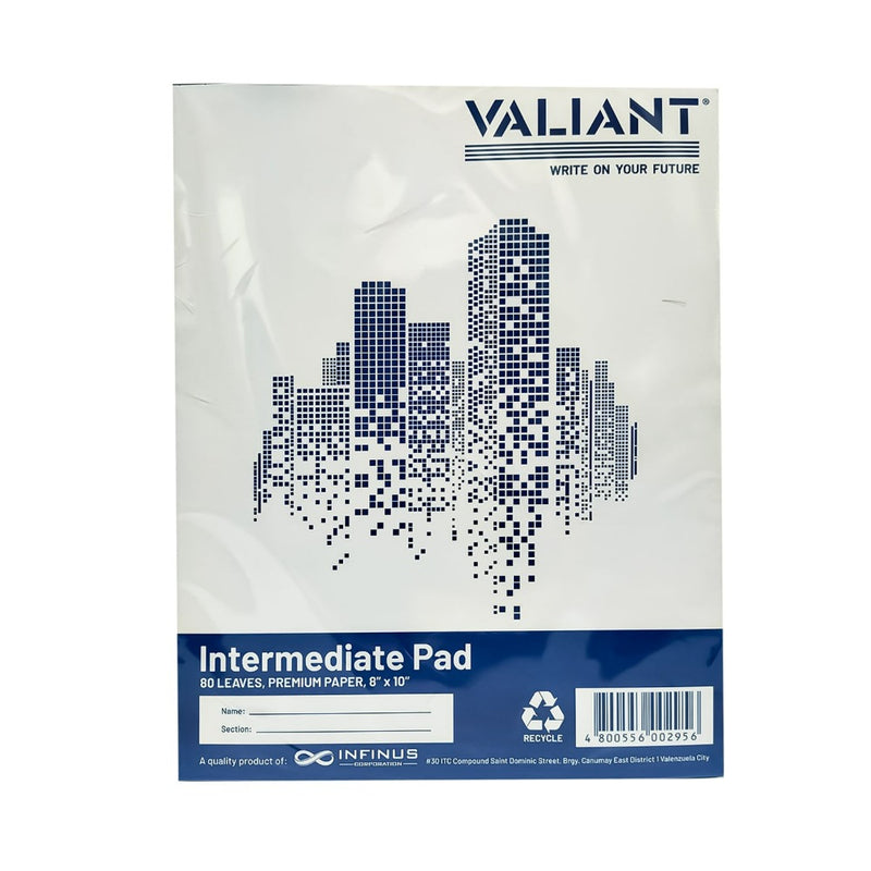 Valiant Blue Cover Intermediate Pad With Poly Bag 80lvs