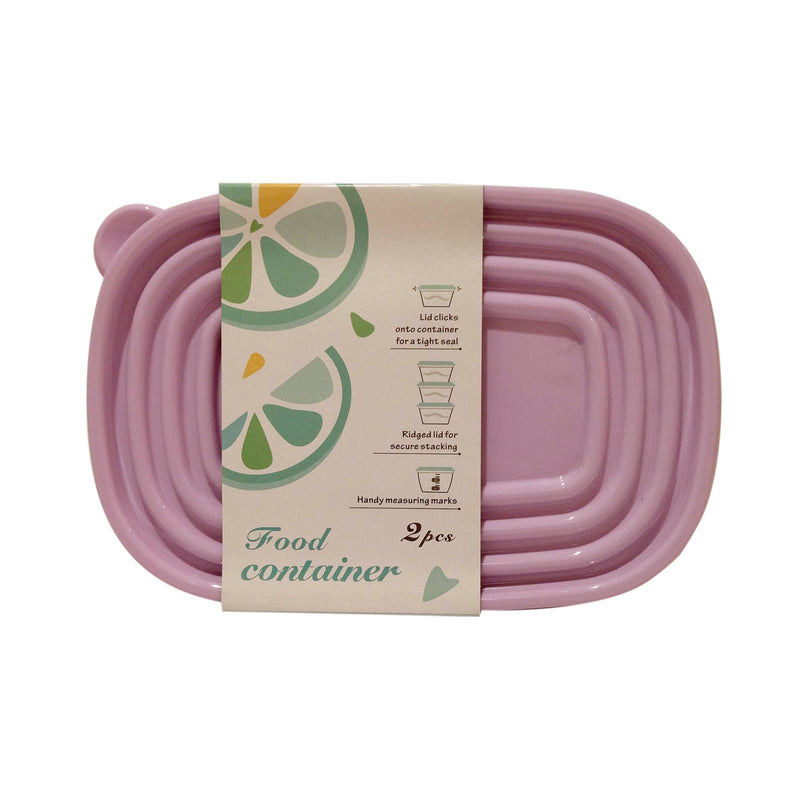 Rectangular Food Keeper Violet 950ml 2's