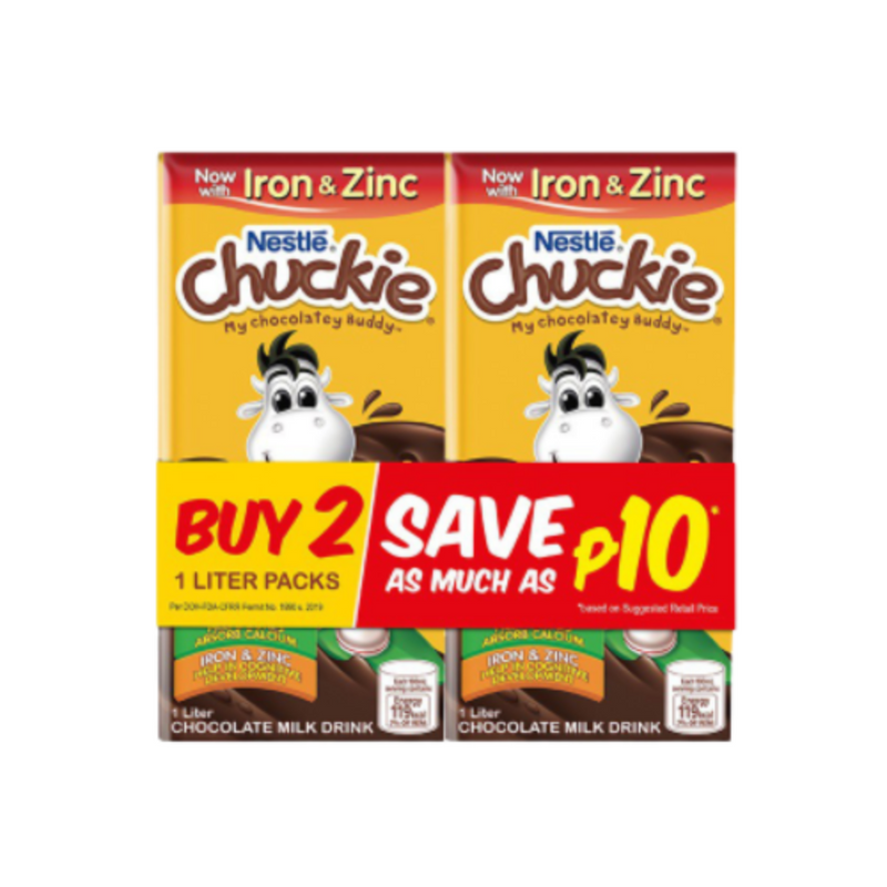 Nestle Chuckie Chocolate Milk Drink 1L x 2's