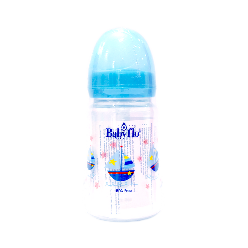 Babyflo Wide Neck Feeding Bottle Nurser Blue 8oz