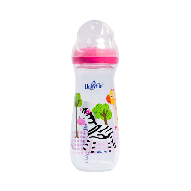 Babyflo Feeding Bottle Jungle Series Pink 240ml (8oz)