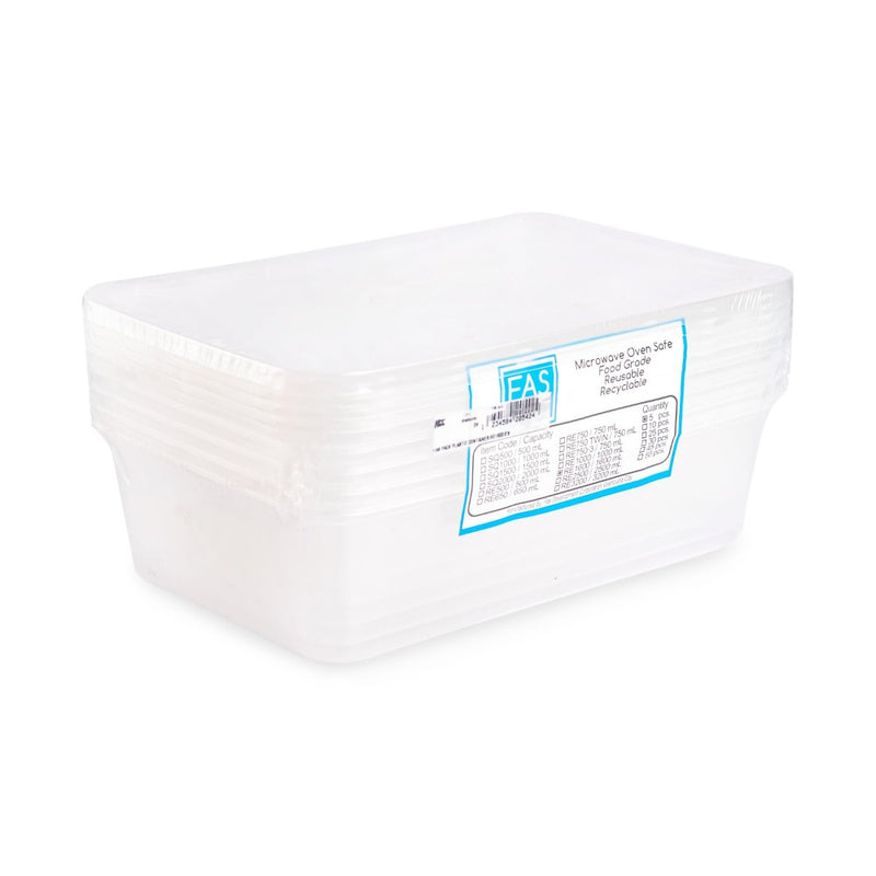 Fas Pack RE1600 Plastic Container 5's