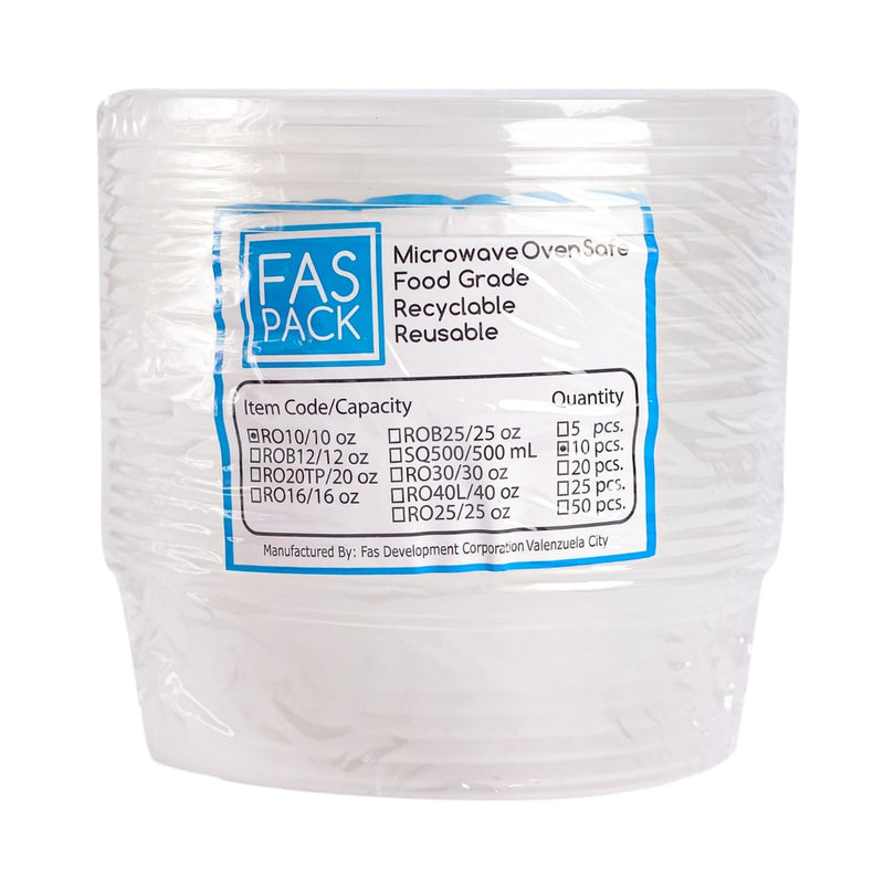 Fas Pack RO10 Plastic Container 10's