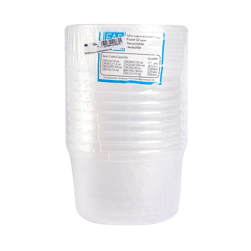 Fas Pack RO40L Plastic Container 10's