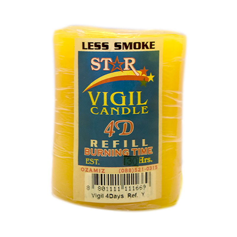 Star Vigil Candle 4 Days Refill Yellow