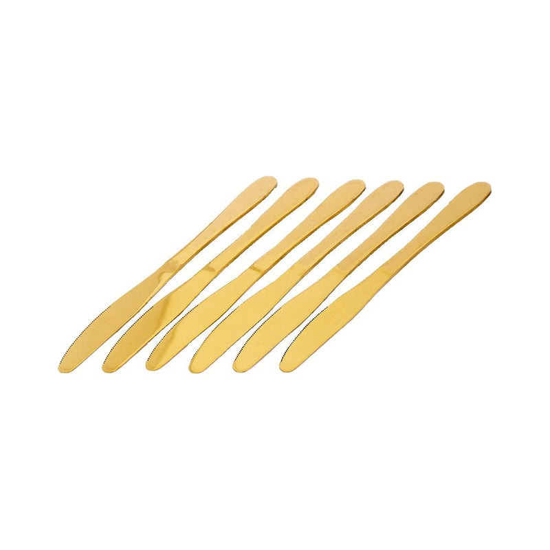 Ideal Living Stainless Steel Knife Gold 20cm 6's