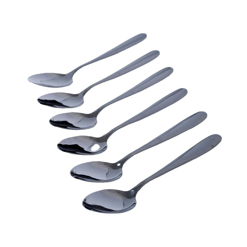 Ideal Living 6pc Stainless Steel Spoon Black 20cm