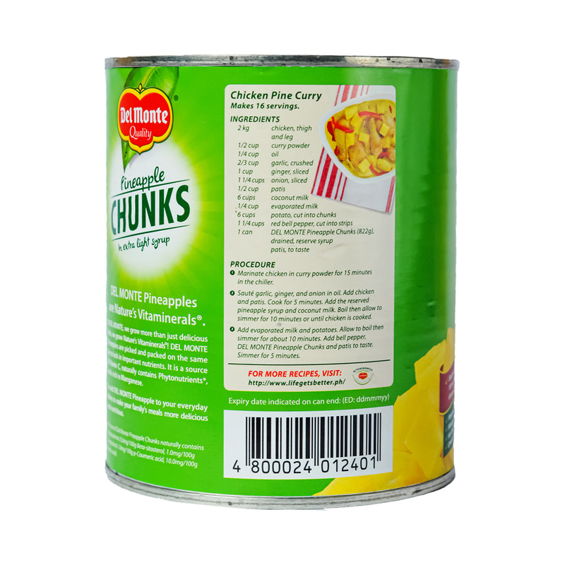 Del Monte Pineapple Chunks 822g