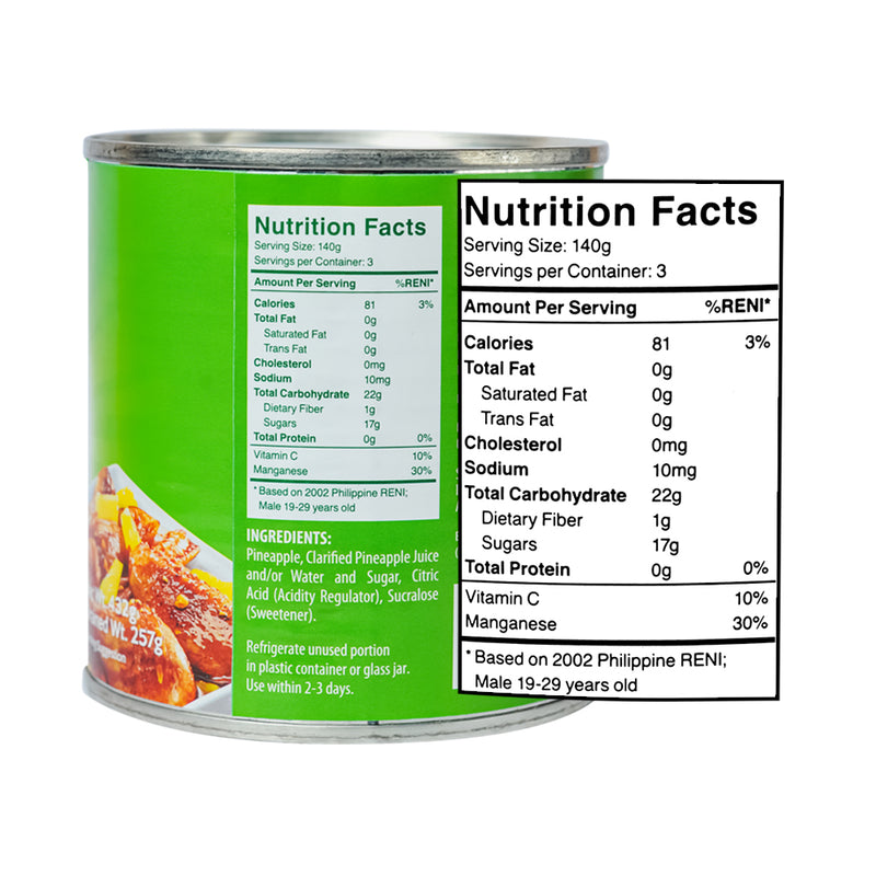 Del Monte Pineapple Tidbits 432g