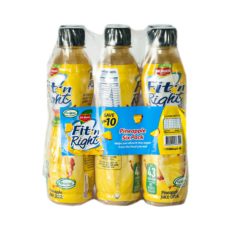 Del Monte Fit 'N Right Juice Pineapple 330ml x 6's