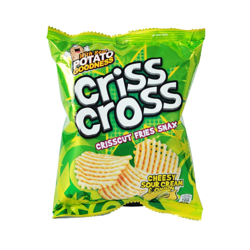 Criss Cross Crisscut Fries Snax Cheesy Sour Cream And Onion 21g