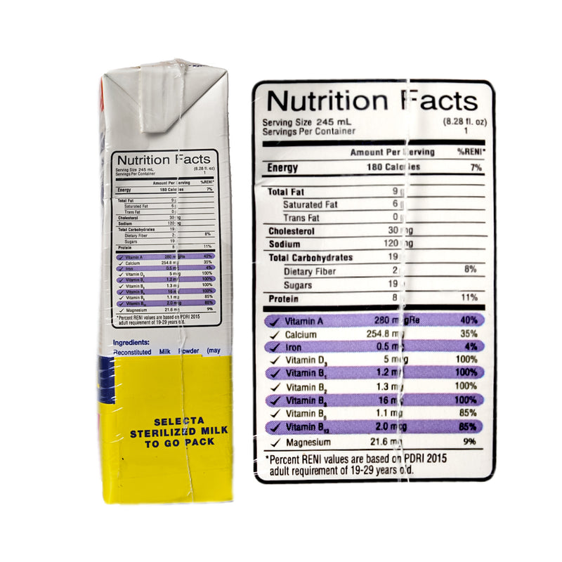 Selecta Fortified Sterilized Milk 245ml x 2's