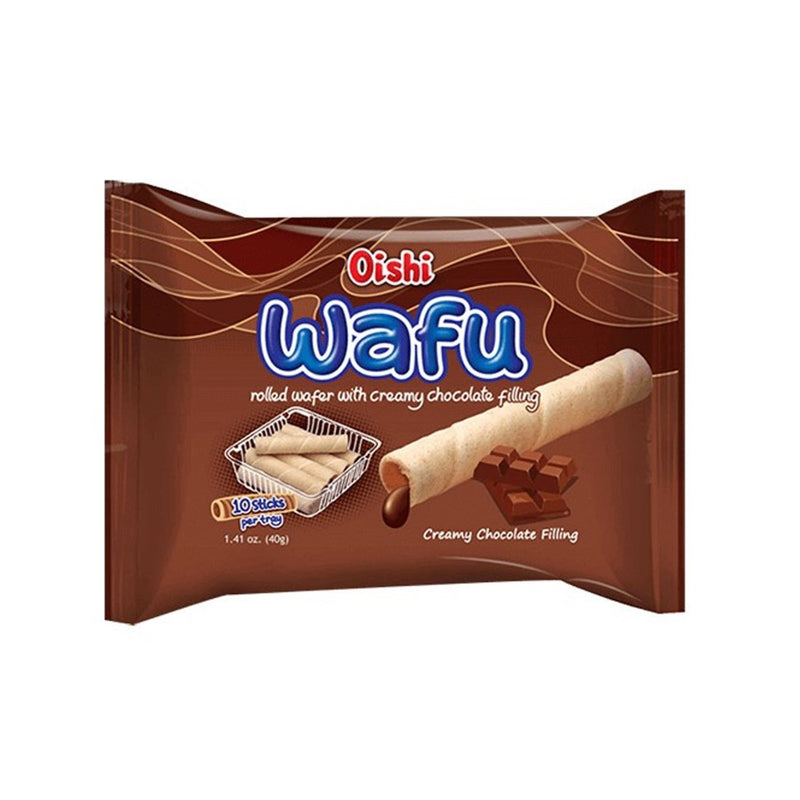 Oishi Wafu Rolled Wafer Creamy Chocolate Filling 40g