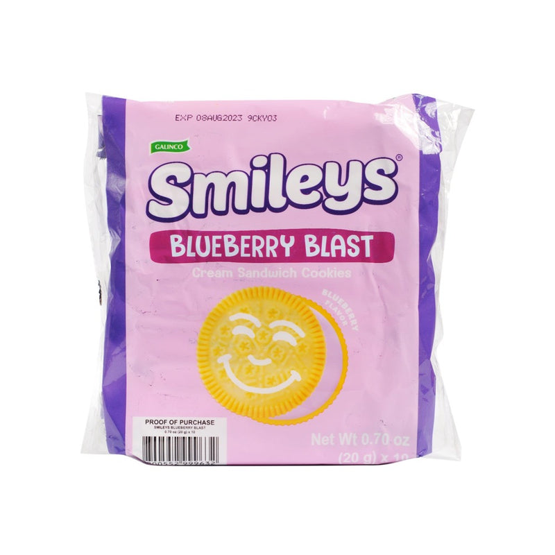 Smileys Blueberry Blast Cream Sandwich Cookies 20g x 10's