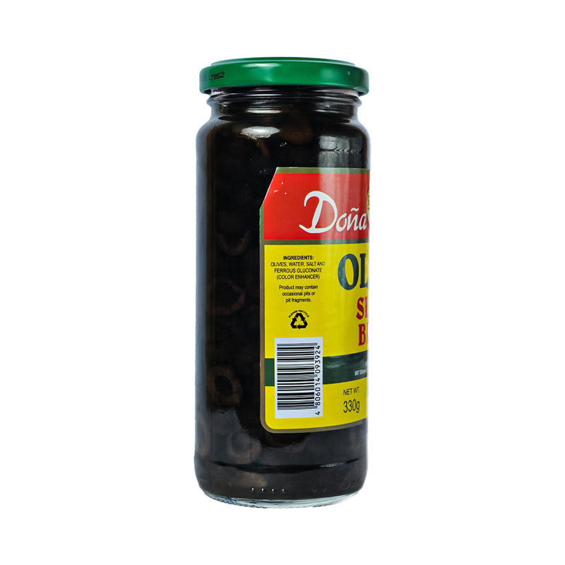 Doña Elena Sliced Black Olives 330g