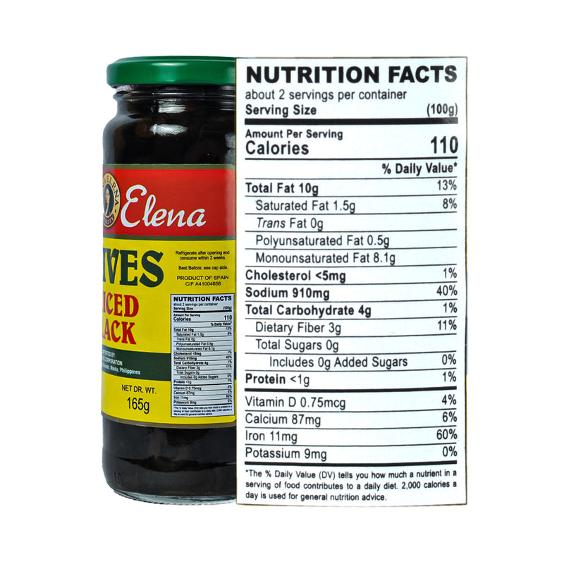 Doña Elena Sliced Black Olives 330g