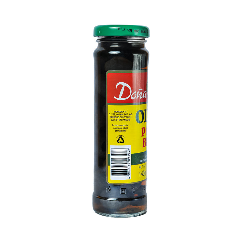 Doña Elena Pitted Black Olives 140g