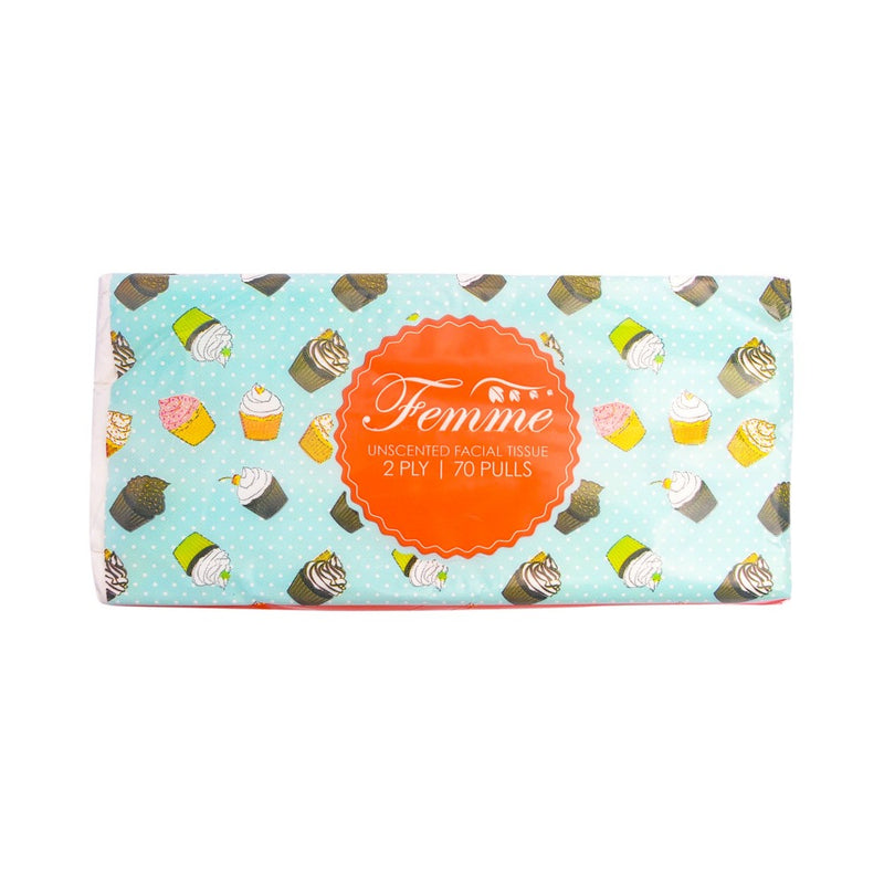 Femme Facial Tissue Big Travel Pack 2ply 70 Pulls