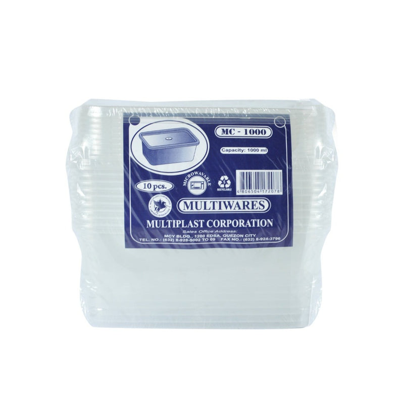 Multiplast MC1000 Microwavable Container 10's