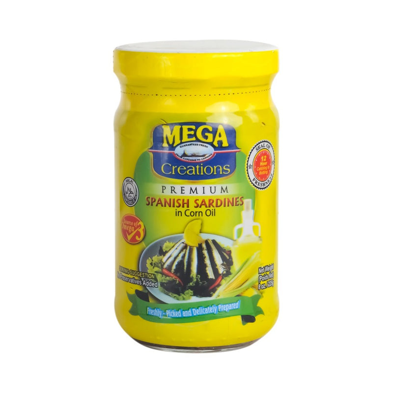 Mega Spanish Sardines In Corn Oil 225g