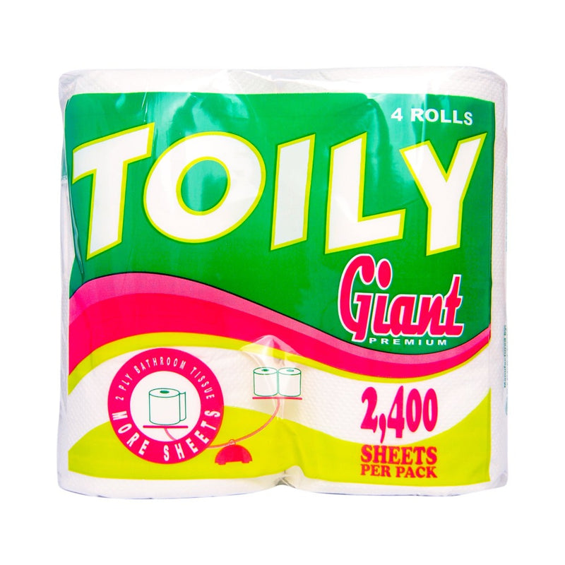 Toily Bathroom Tissue 2 Ply Giant 4 Rolls